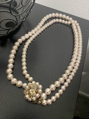Vintage Miriam Haskell double-strand faux pearl Necklace!